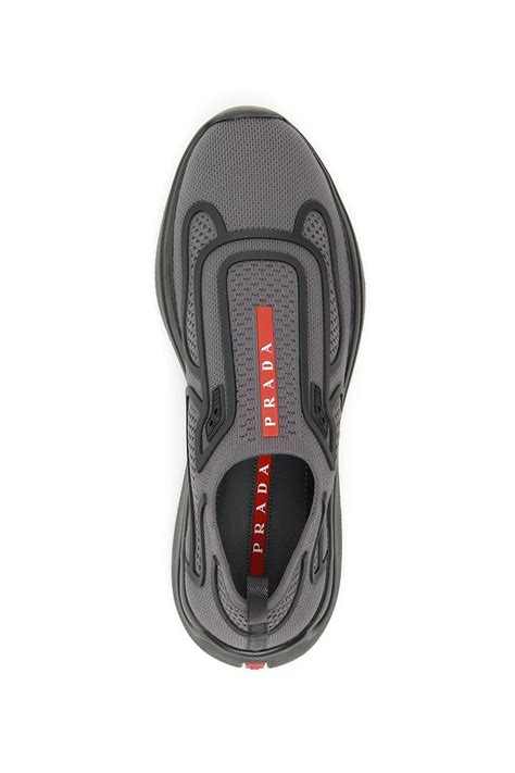 prada bike fabric sneakers grey|prada men's slip on sneakers.